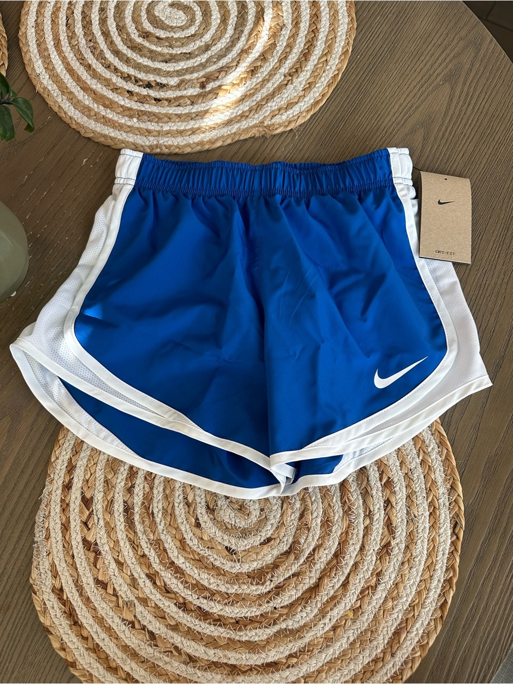 Nike Royal Blue and White Women's Athletic Shorts